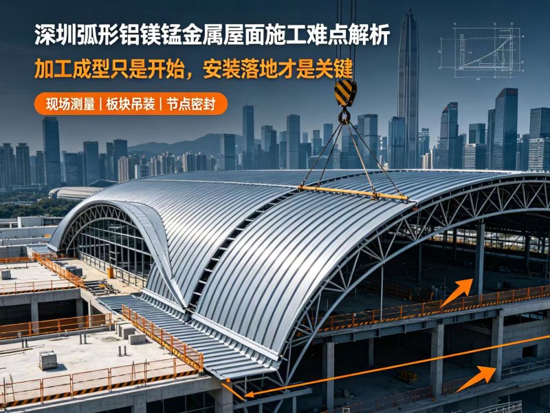 深圳弧形铝镁锰金属屋面施工难点解析:加工成型只是开始,安装落地才是关键