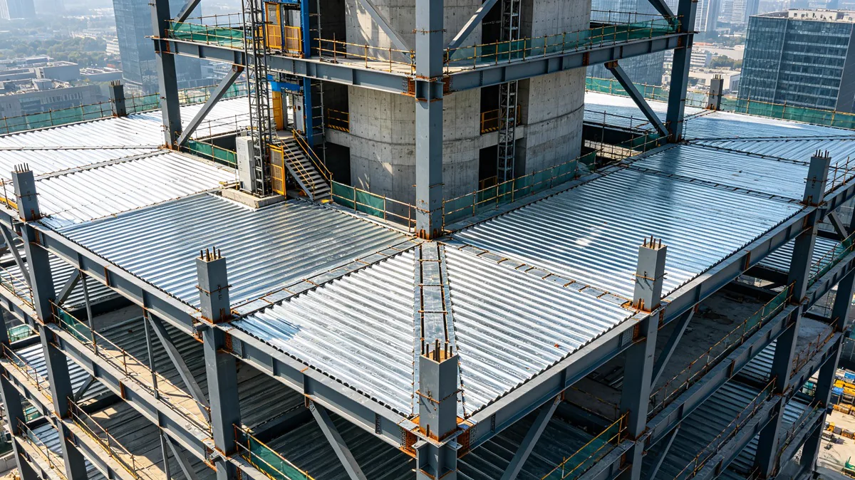 钢结构厂房楼面,承托稳定,适合工业建筑楼面体系。