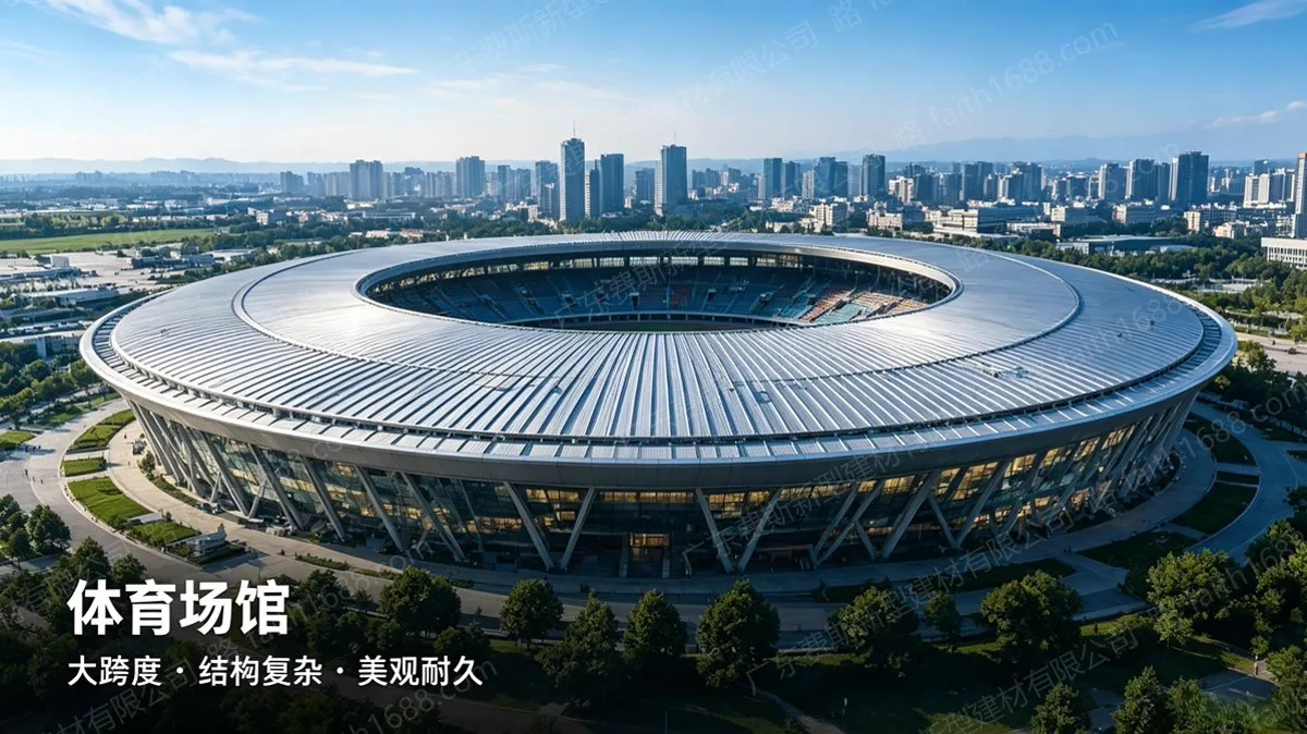 体育场馆,大跨度、结构复杂、美观耐久。